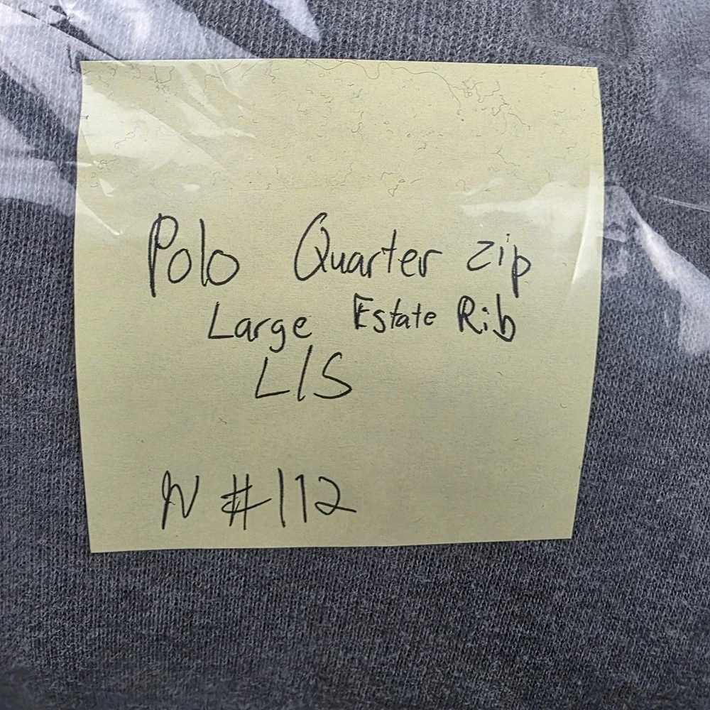 Polo Ralph Lauren Sweater Mens Large Gray Estate Rib Quarter Zip Mock Neck